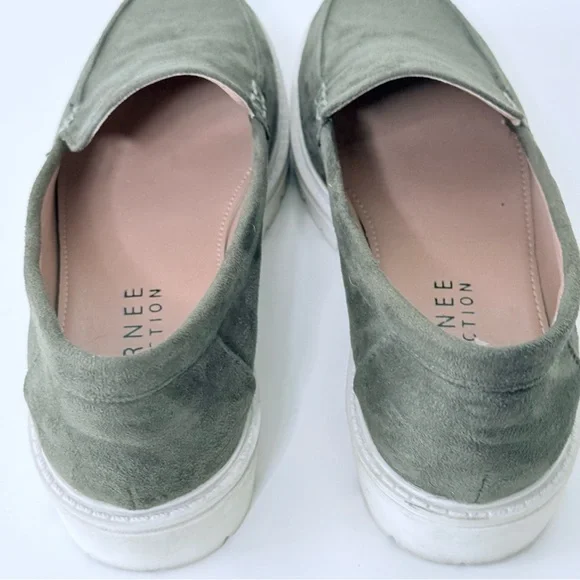 Journee Collection Erika Lug Sole Loafers – Olive Green–Faux Suede Size 8 - Picture 7 of 15